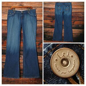 LEI Jeans Size 17 Long Ashley Boot Cut Mid Rise Blue Denim Stretch Vintage 90s